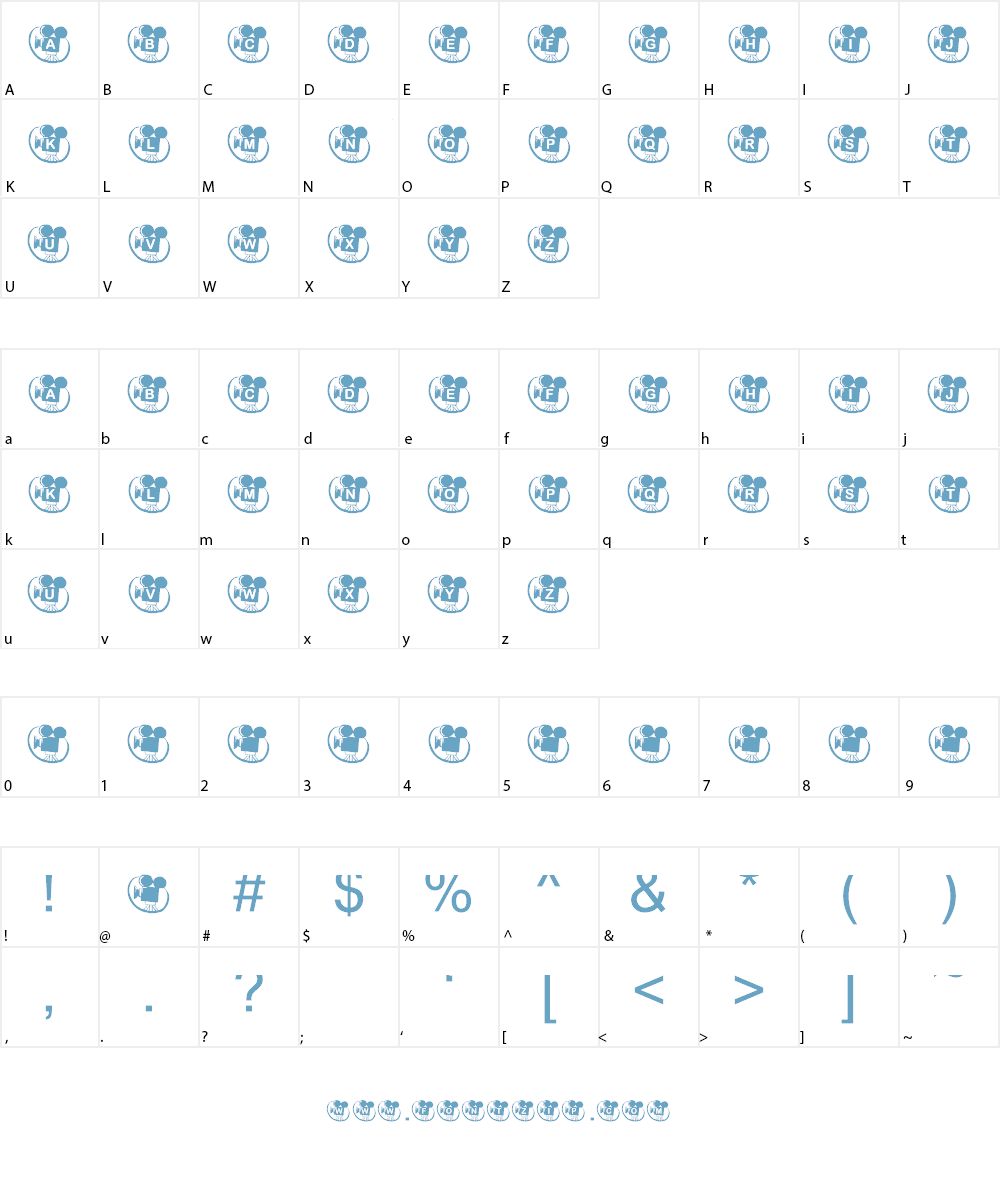 KR Movie Time Font Character